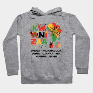 Happy Kwanzaa, Cultural Celebration. African mask and the African continent Hoodie